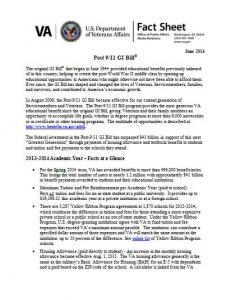 GI Bill Fact Sheet June 2014
