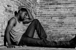 veteran suicide sad black man