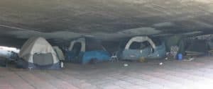 homeless veterans under bridge